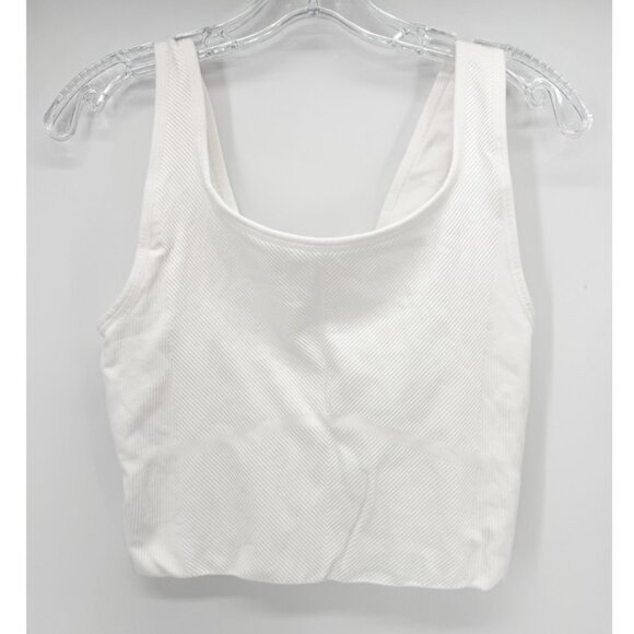 All In Motion Women's Flex V-Neck Cropped Sports Bra - Cream L - Picture 2 of 8